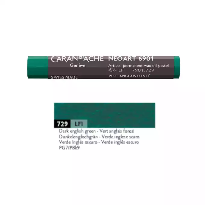 Pastela olejna Caran d’Ache Neoart, kolor 729 Dark English Green