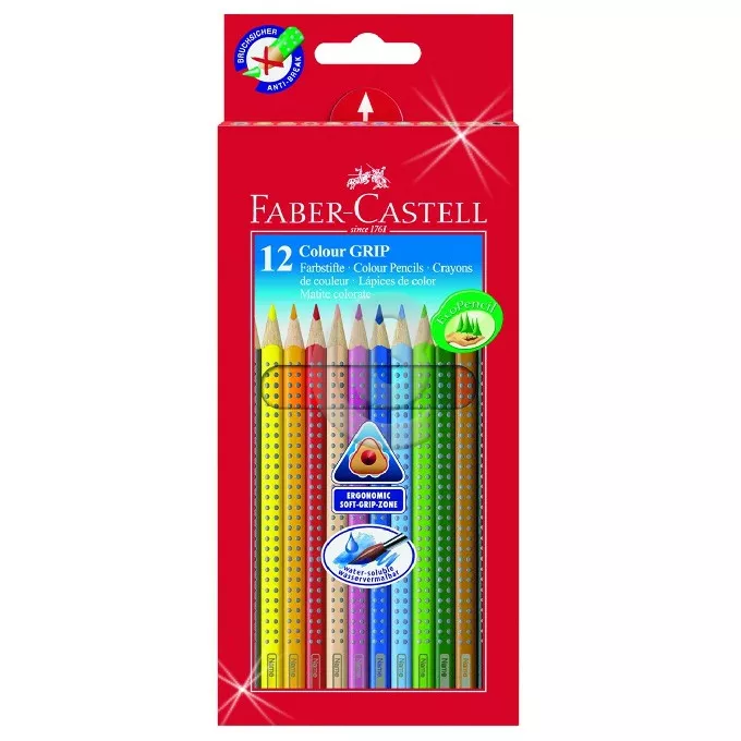 KREDKI GRIP 2001 12 KOL. OPAKOWANIE KARTONOWE FABER CASTELL