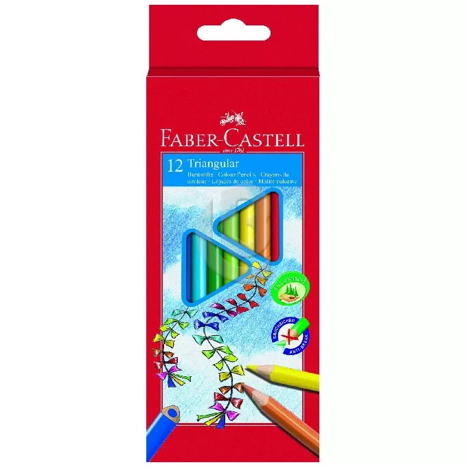 KREDKI TRÓJKĄTNE KPL KARTON 12 SZT      FABER CASTELL