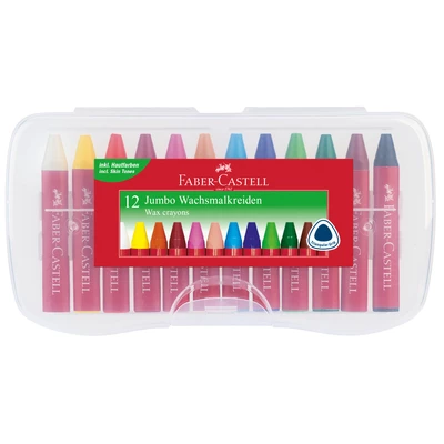 KREDKI ŚWIECOWE JUMBO 12-KOL. KASETKA PLASTIKOWA FABER CASTELL