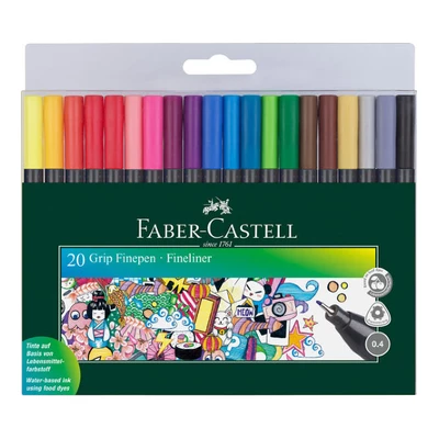 CIENKOPISY GRIP FABER-CASTELL, 20 KOLORÓW