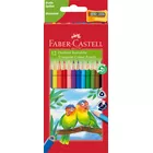 KREDKI TRÓJKĄTNE ECO FABER-CASTELL, 12 KOLORÓW + TEMPERÓWKA