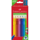 KREDKI TRÓJKĄTNE JUMBO FABER-CASTELL, 10 KOLORÓW + TEMPERÓWKA