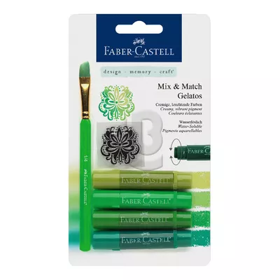 KREDKI GELATOS FABER-CASTELL, 4 KOLORY ZIELONE