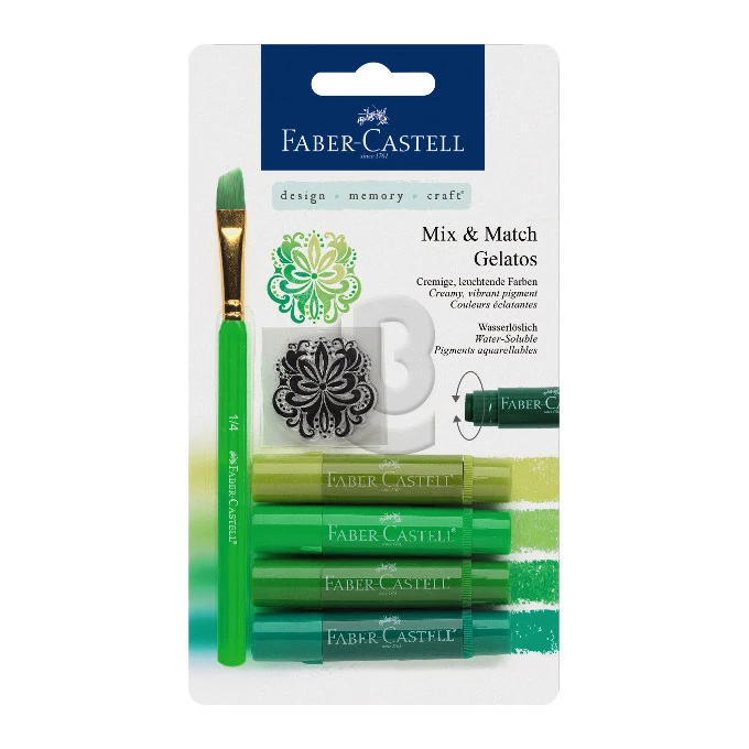 KREDKI GELATOS FABER-CASTELL, 4 KOLORY ZIELONE