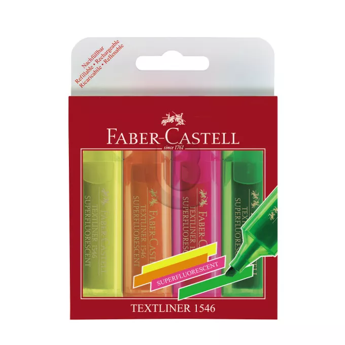 ZAKREŚLACZ 1546 4 KOLORY FABER-CASTELL