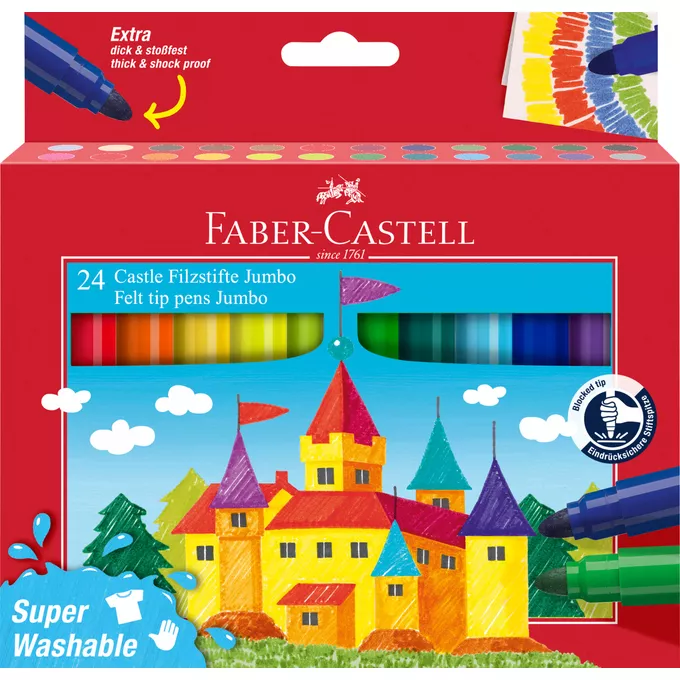 PISAKI ZAMEK JUMBO 24 KOLORY FABER-CASTELL