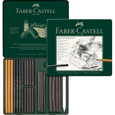 ZESTAW PITT WĘGIEL RYSUNKOWY 24 SZT. FABER-CASTELL