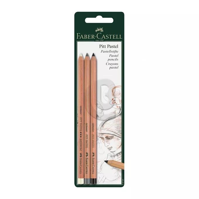 KREDKI PASTELOWE PITT FABER-CASTELL, 3 KOLORY