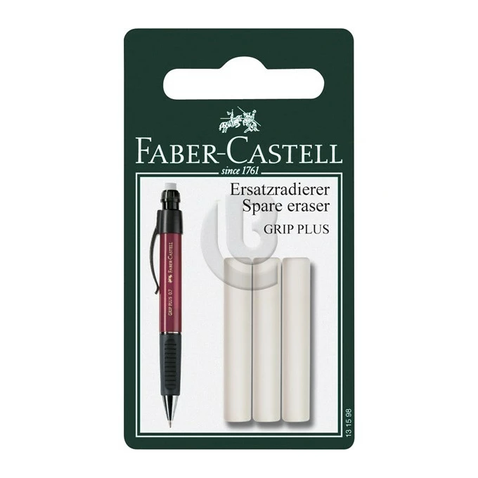 GUMKA ZAPASOWA DO OŁÓWKA  GRIP PLUS 3 SZT. BLISTER FABER-CASTELL