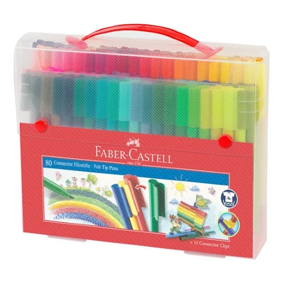 FLAMASTRY CONNECTOR FABER-CASTELL, 80 KOLORÓW W TECZCE