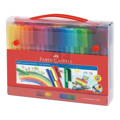 FLAMASTRY CONNECTOR FABER-CASTELL, 60 KOLORÓW W WALIZCE