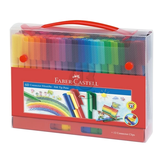 FLAMASTRY CONNECTOR FABER-CASTELL, 60 KOLORÓW W WALIZCE