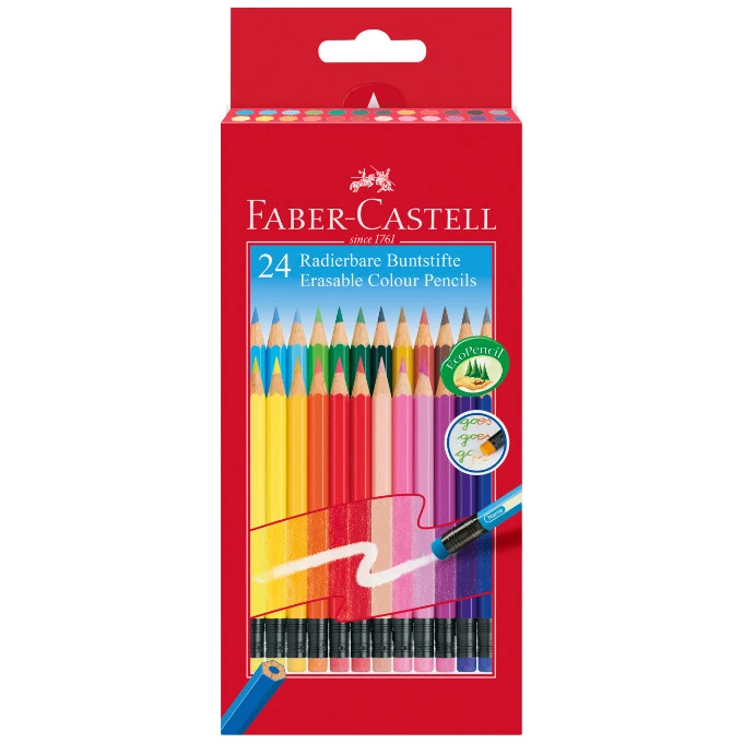 KREDKI WYMAZYWALNE Z GUMKĄ GRIP 2001 FABER-CASTELL