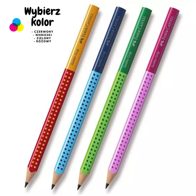 OŁÓWKI JUMBO GRIP 2001 B TWO TONE FABER-CASTELL, 2 SZTUKI BLISTER - MIX KOLORÓW