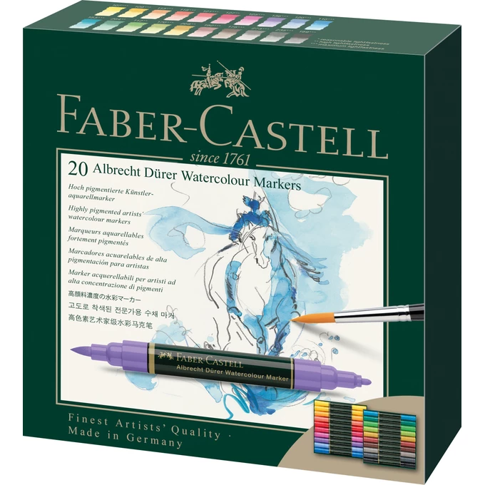 PISAKI AKWARELOWE DWUSTRONNE ALBRECHT DURER FABER-CASTELL, 20 KOLORÓW