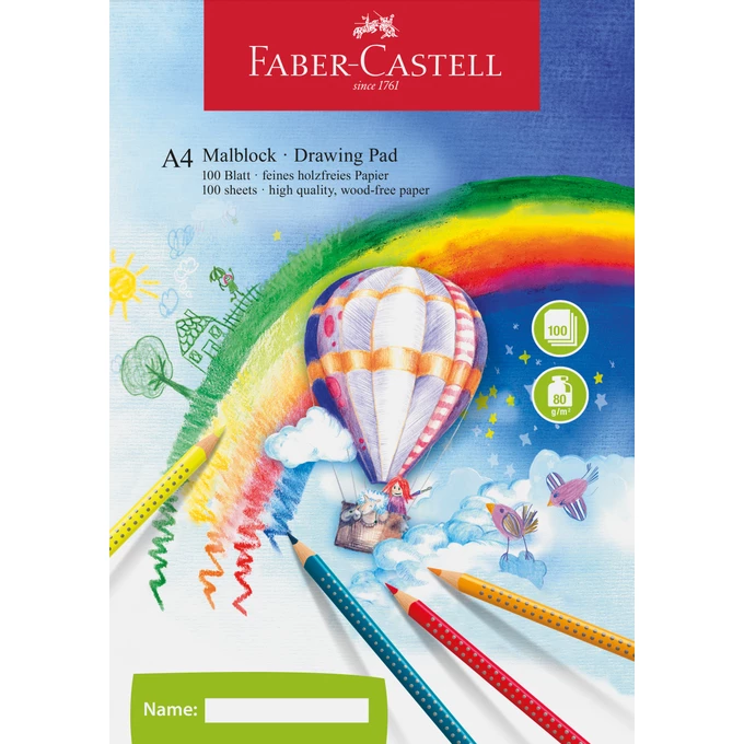 Blok do rysowania A4 FABER-CASTELL 80 g/m2, 100 kartek