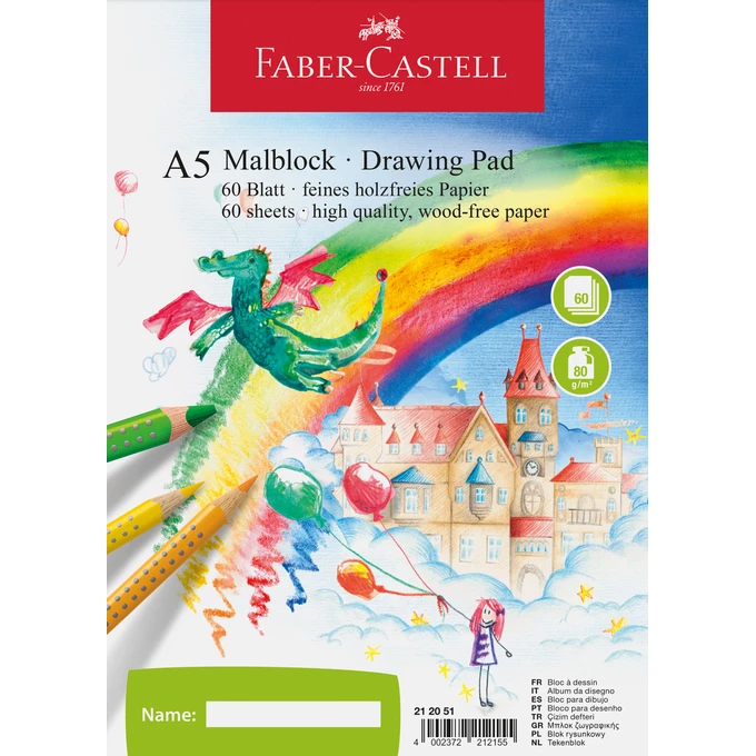 Blok do rysowania A5 FABER-CASTELL 80 g/m2, 60 kartek