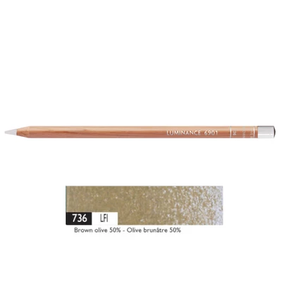 Kredka Caran d'Ache Luminance 6901, 736 Brown Olive 50% - Oliwkowy brąz 50%