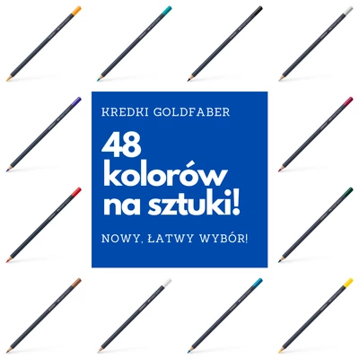 KREDKI NA SZTUKI - KREDKI GOLDFABER FABER-CASTELL, 48 KOLORÓW