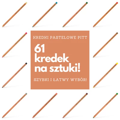 KREDKI NA SZTUKI - PASTELE W KREDCE PITT FABER-CASTELL NA SZTUKI, 61 KREDEK