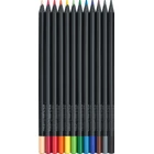 KREDKI OŁÓWKOWE BLACK EDITION FABER-CASTELL, 12 KOLORÓW