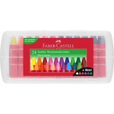 KREDKI WOSKOWE TRÓJKĄTNE FABER-CASTELL, 24 KOLORY