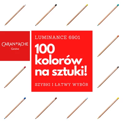 Kredki Luminance 6901 Caran d'Ache na sztuki - 100 kolorów (76 + 24 nowe)