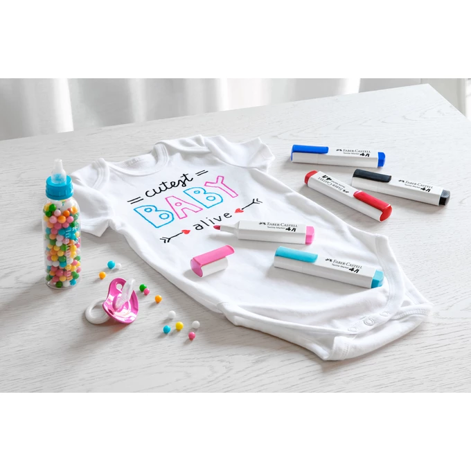 MARKERY DO TKANIN FABER-CASTELL, 5 KOLORÓW BABY SHOWER