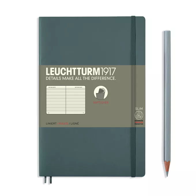 NOTATNIK LEUCHTTURM1917 PAPERBACK B6+, MIĘKKA OPRAWA, ANTRACYTOWY