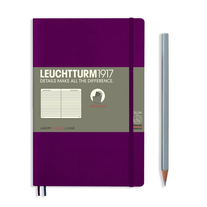 NOTATNIK LEUCHTTURM1917 PAPERBACK B6+, MIĘKKA OPRAWA, BORDOWY