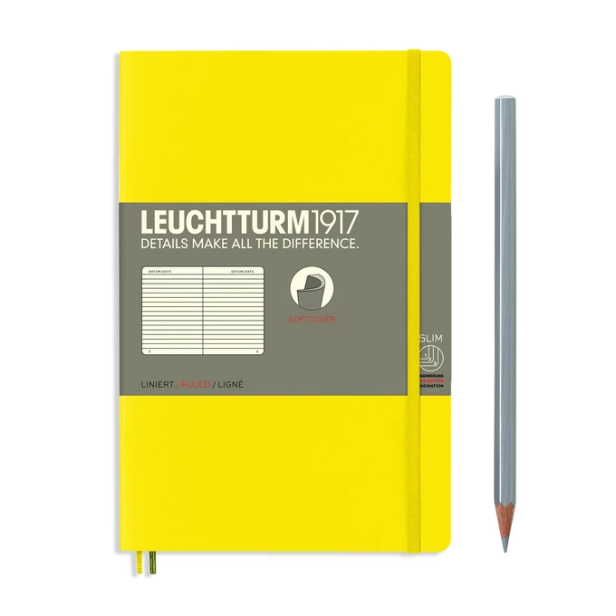 NOTATNIK LEUCHTTURM1917 PAPERBACK B6+, MIĘKKA OPRAWA, CYTRYNOWY