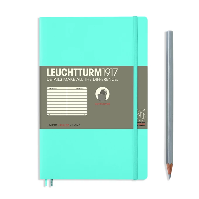 NOTATNIK LEUCHTTURM1917 PAPERBACK B6+, MIĘKKA OPRAWA, JASNONIEBIESKI