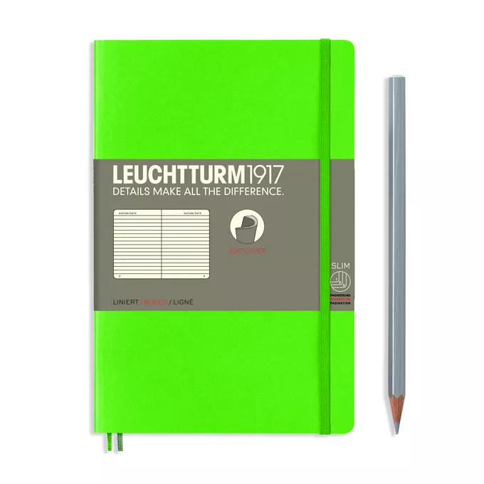 NOTATNIK LEUCHTTURM1917 PAPERBACK B6+, MIĘKKA OPRAWA, JASNOZIELONY