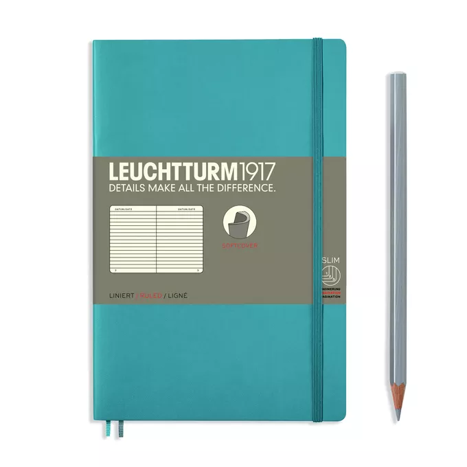 NOTATNIK LEUCHTTURM1917 PAPERBACK B6+, MIĘKKA OPRAWA, NORDYCKI NIEBIESKI