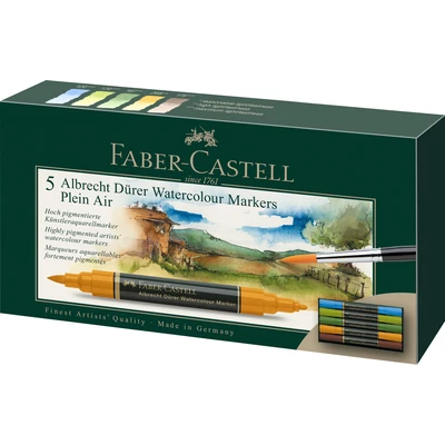 PISAKI AKWARELOWE DWUSTRONNE ALBRECHT DURER FABER-CASTELL, 5 KOLORÓW - ZESTAW PLENERY