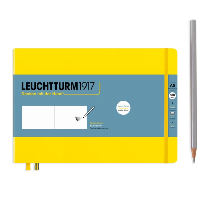 SZKICOWNIK LEUCHTTURM1917 MEDIUM POZIOMY (A5) CYTRYNOWY