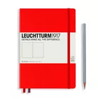 NOTATNIK A5 MEDIUM LEUCHTTURM1917, TWARDA OPRAWA, CZERWONY - Liniatura: gładki