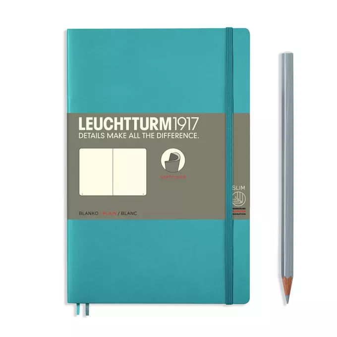 NOTATNIK LEUCHTTURM1917 PAPERBACK B6+, MIĘKKA OPRAWA, NORDYCKI NIEBIESKI - Liniatura: gładki