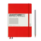 NOTATNIK A5 MEDIUM LEUCHTTURM1917, TWARDA OPRAWA, CZERWONY - Liniatura: w kratkę