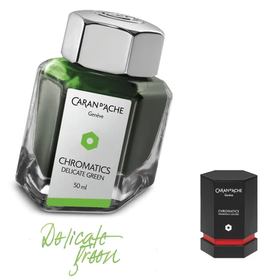 Atrament Chromatics Caran d'Ache, kolor Delicate Green (Delikatny Zielony)