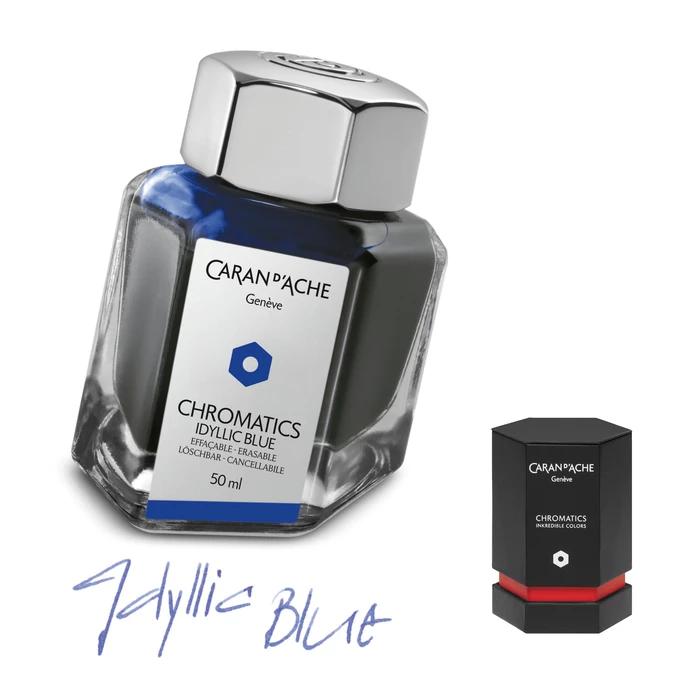 Atrament Chromatics Caran d'Ache, kolor Idyllic Blue (niebieski)