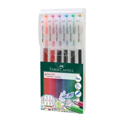 DŁUGOPIS AUTOMATYCZNY ŻELOWY FAST GEL 0,7 MM FABER-CASTELL, 6 KOLORÓW