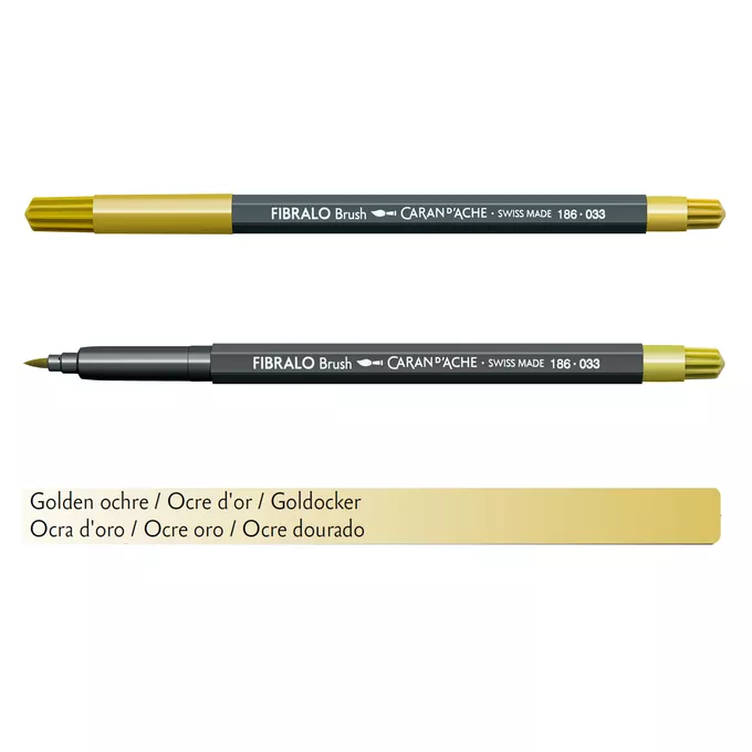 Flamaster Caran d'Ache Fibralo Brush, 033 Złota Ochra