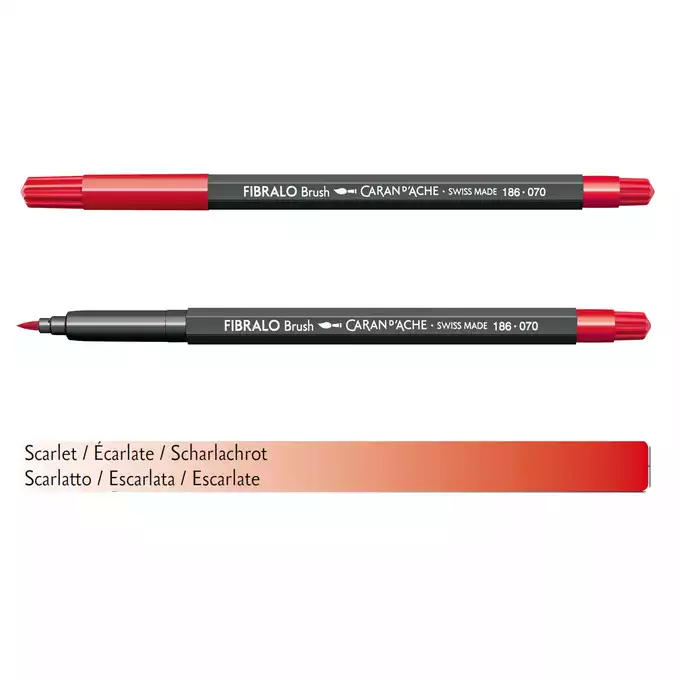 Flamaster Caran d'Ache Fibralo Brush, 070 Szkarłatny