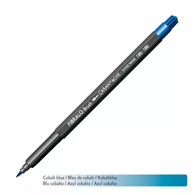 Flamaster Caran d'Ache Fibralo Brush, 160 Kobaltowy Niebieski