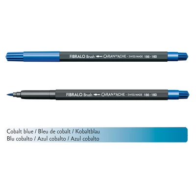 Flamaster Caran d'Ache Fibralo Brush, 160 Kobaltowy Niebieski