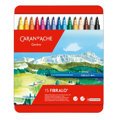 Flamastry Caran d'Ache Fibralo, 15 kolorów