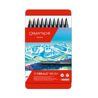 Flamastry Caran d'Ache Fibralo Brush, 10 kolorów