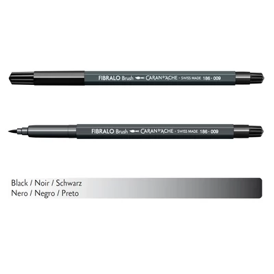 Flamaster Caran d'Ache Fibralo Brush, 009 Czarny